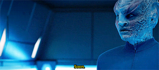 L'Rell in brig saying "Soon."