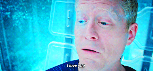 Stamets in chamber saying "I love you."